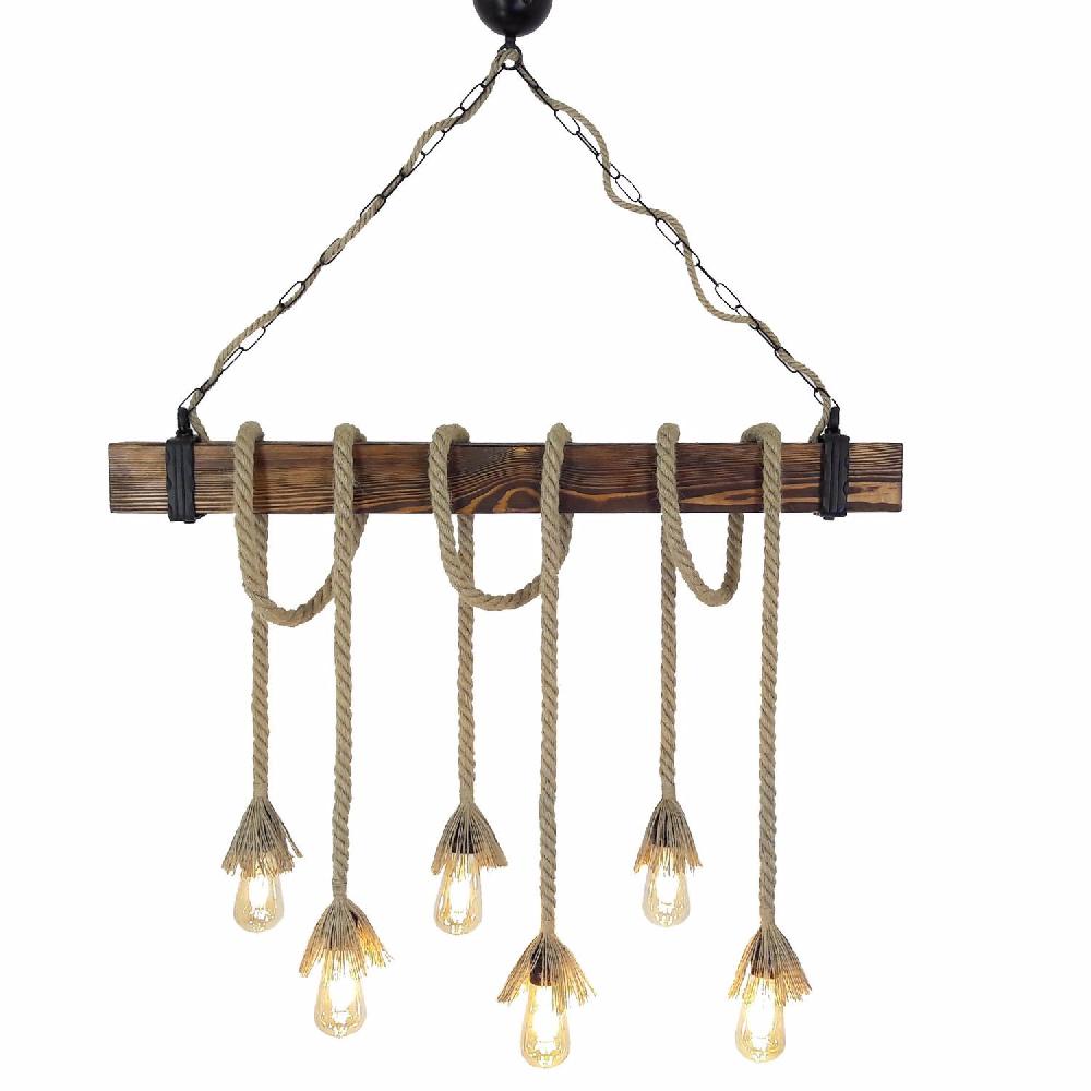 Opviq RusticLuxe Pine Chandelier - Walnut Elegance | Opviq