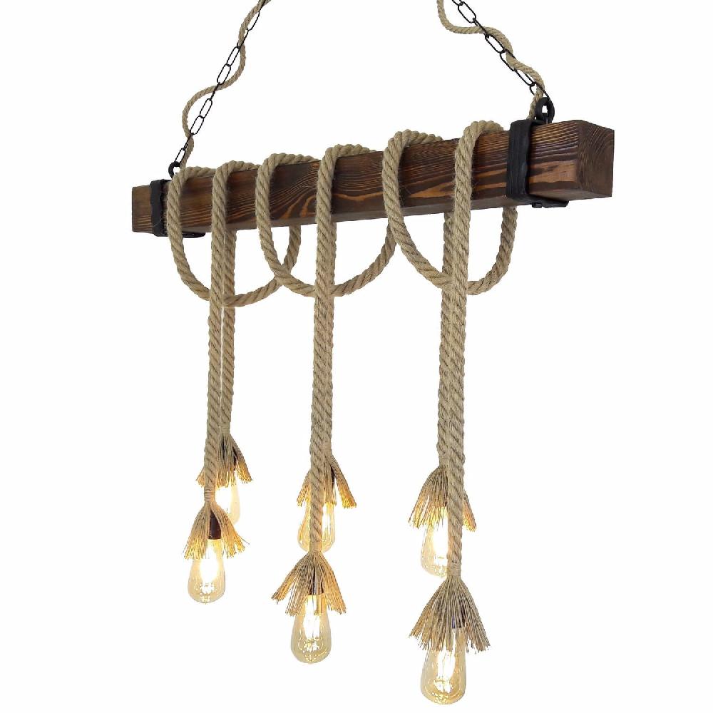 Opviq RusticLuxe Pine Chandelier - Walnut Elegance | Opviq