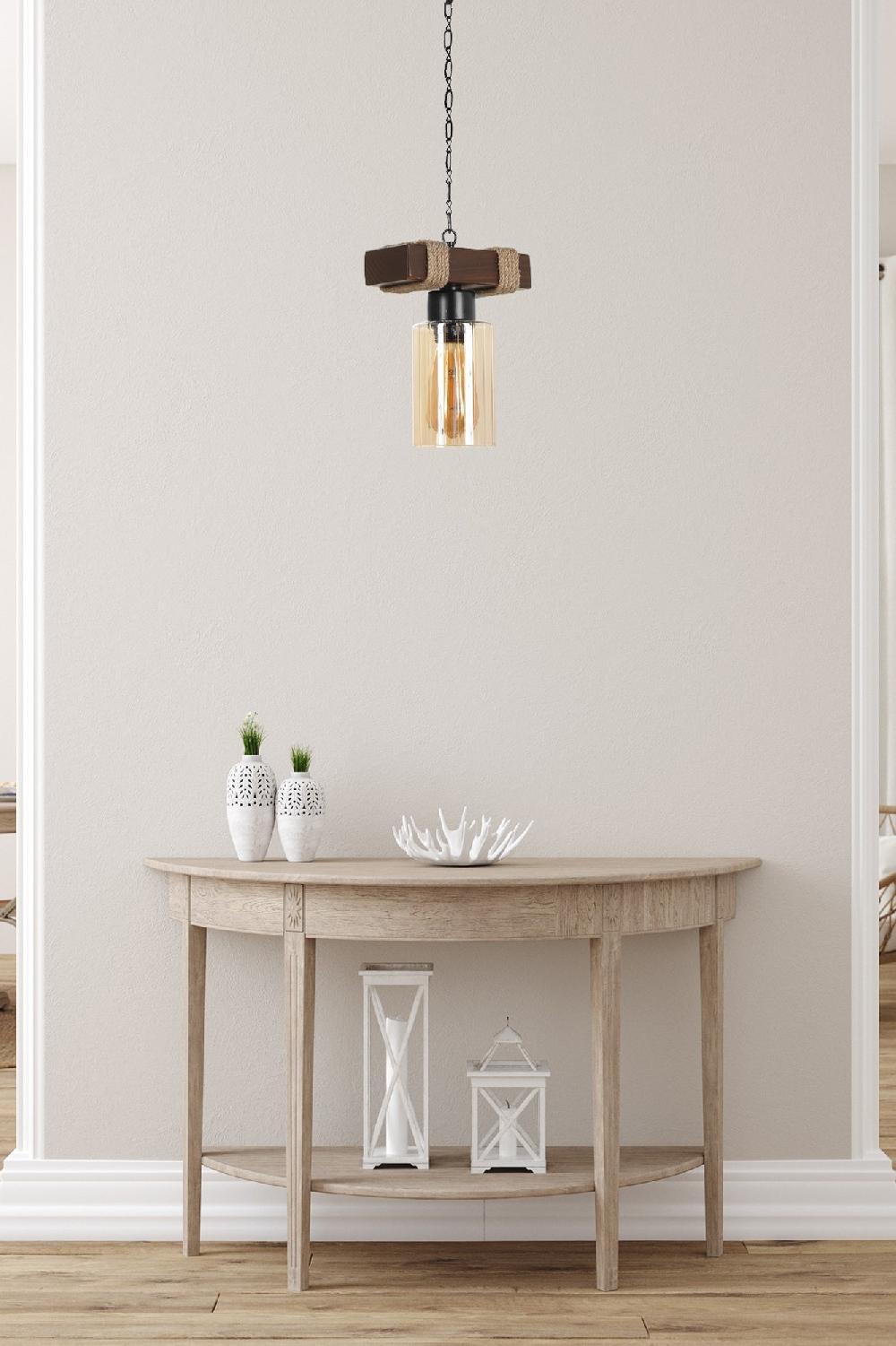 opviq RustiGlow Chandelier: The Wooden Elegance | Opviq