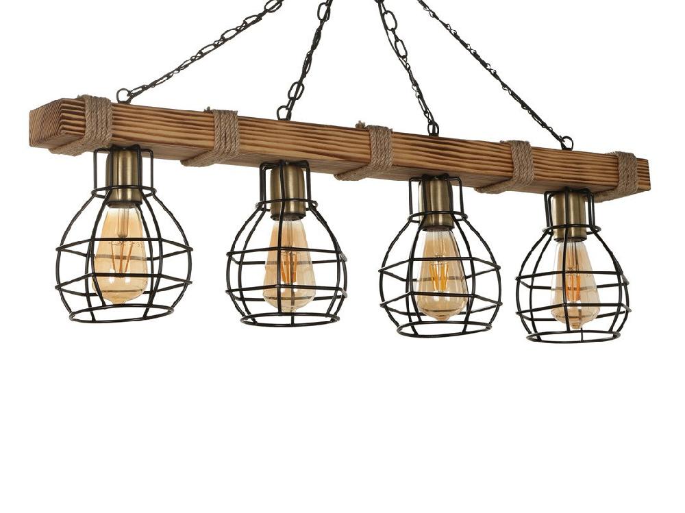 Opviq RustiqueLuxe Wooden Chandelier - Vintage Glow | Opviq