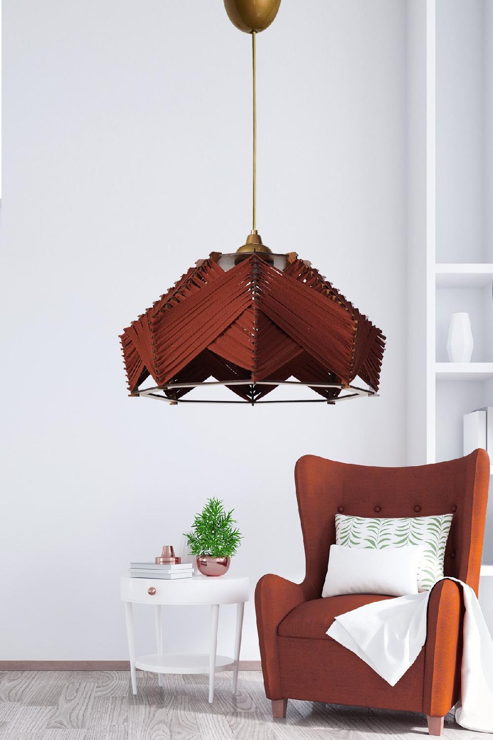 opviq TileGlow Chandelier: Radiant Elegance in Red | Opviq