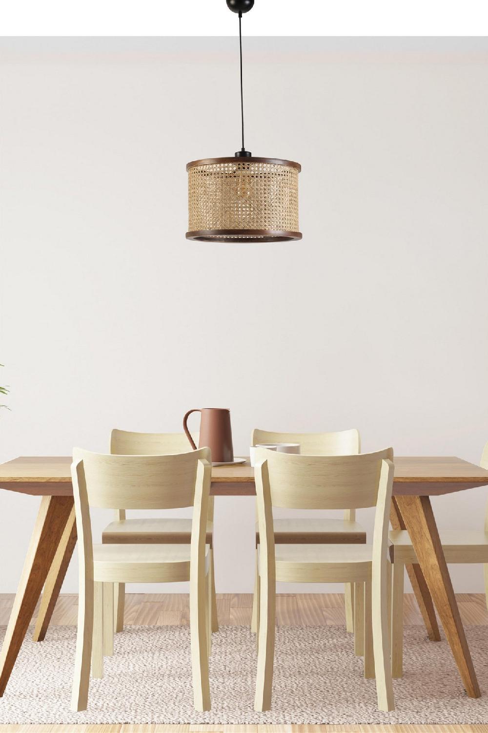 opviq Walnut Elegance Chandelier: Nature's Glow Sphere | Opviq