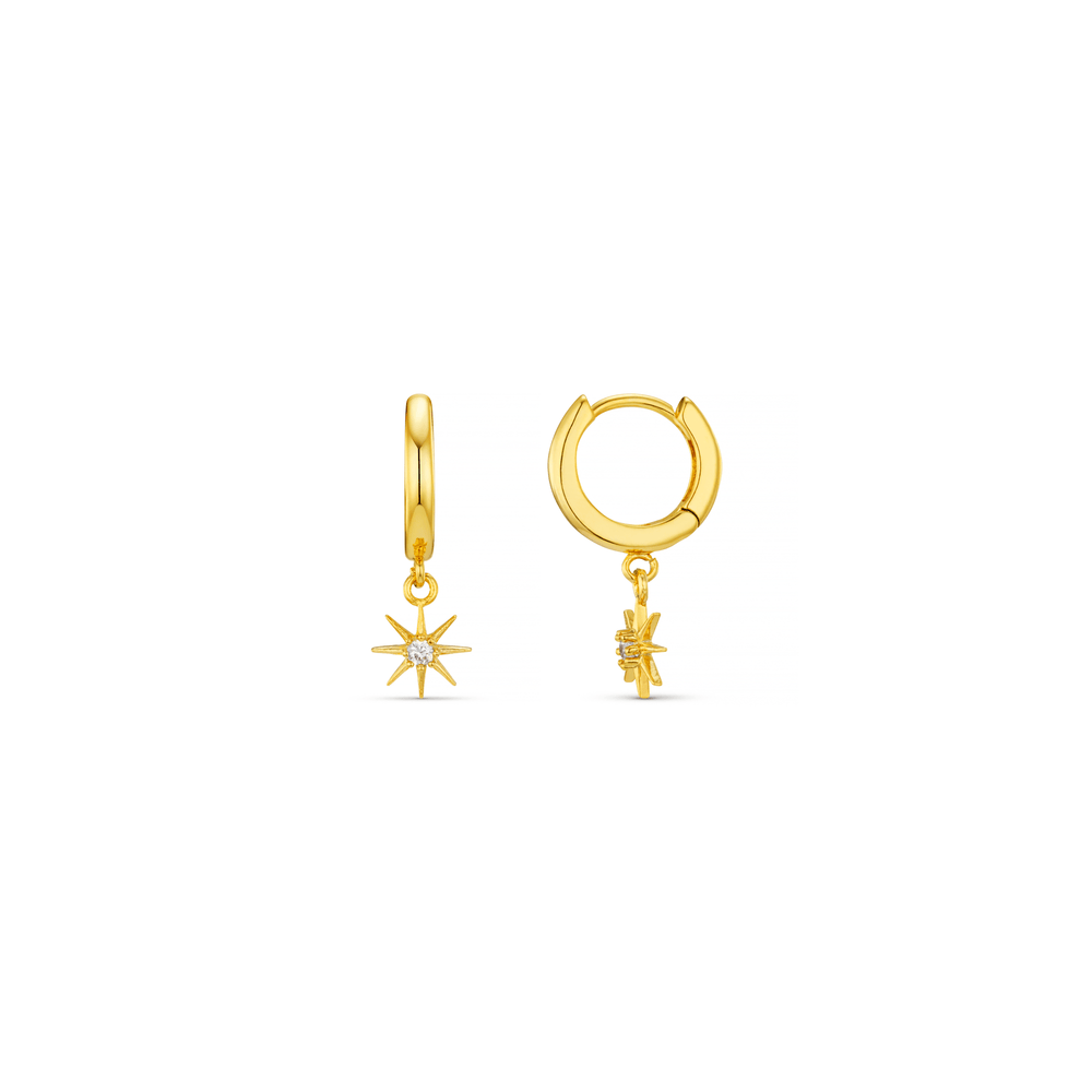 orelia April Birthstone Crystal Huggie Hoop Earrings