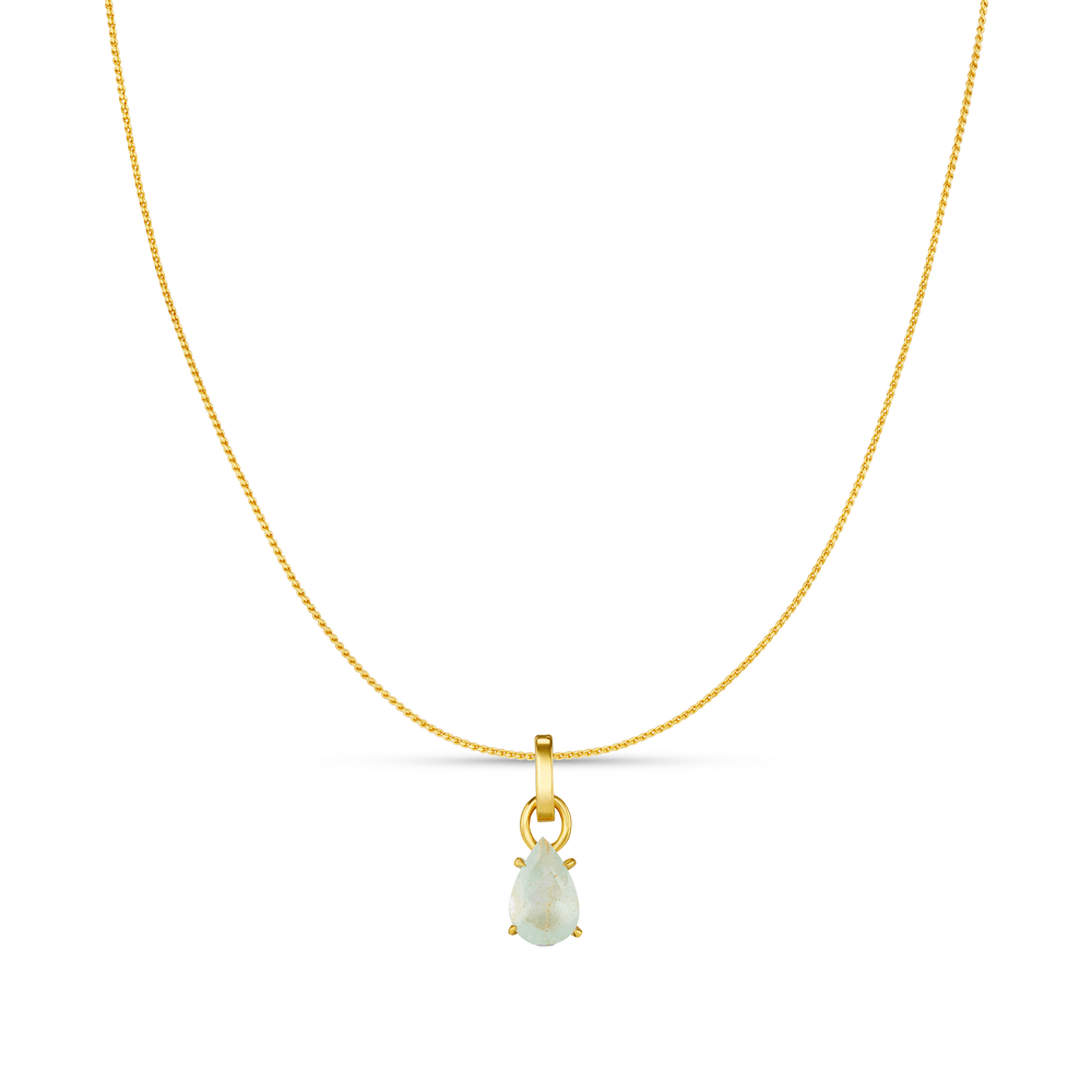 orelia Aquamarine Teardrop Charm Necklace Style Set