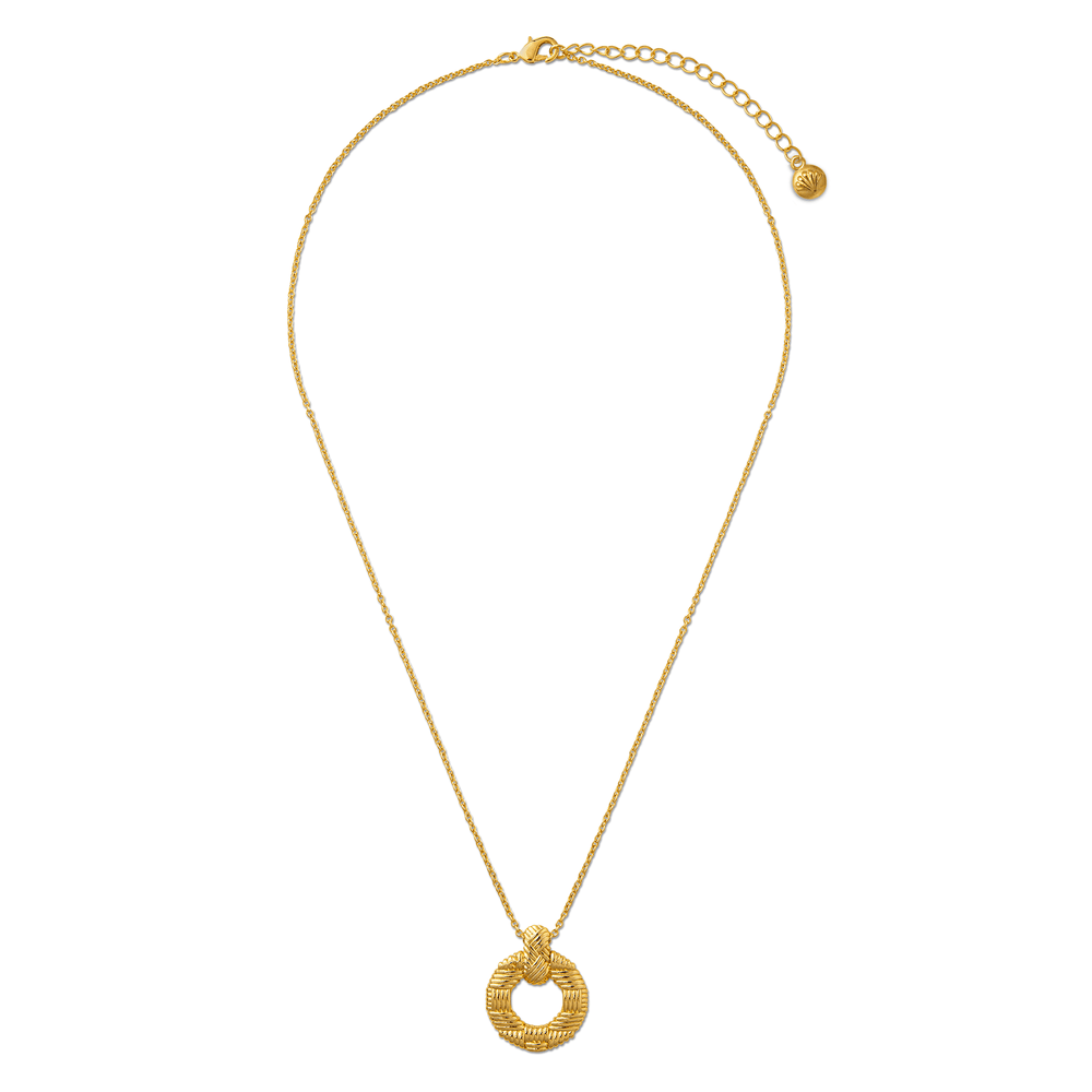 Orelia Braided Texture Interlocking Open Circle Necklace