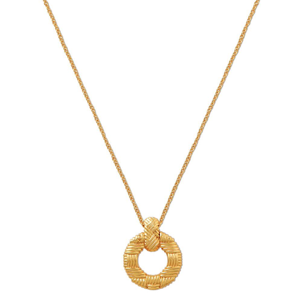 orelia Braided Texture Interlocking Open Circle Necklace