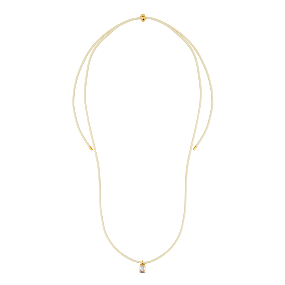 Orelia Crystal Baguette & Leather Adjustable Necklace