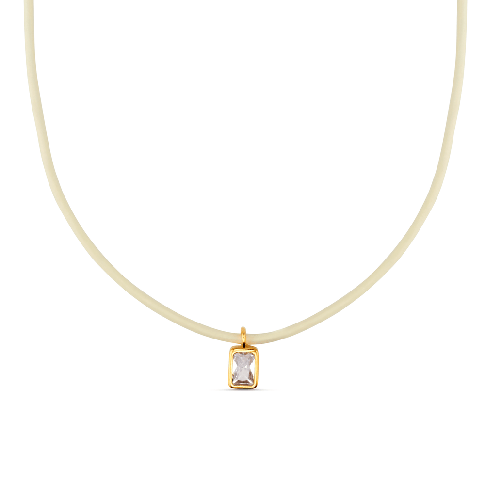 orelia Crystal Baguette & Leather Adjustable Necklace