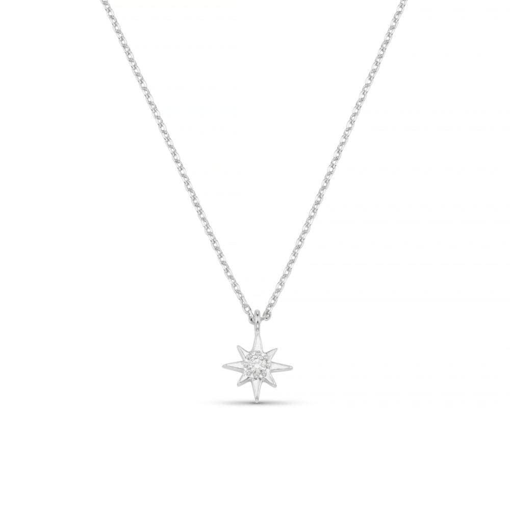 orelia Crystal Starburst Charm Necklace With Gift Box Silver