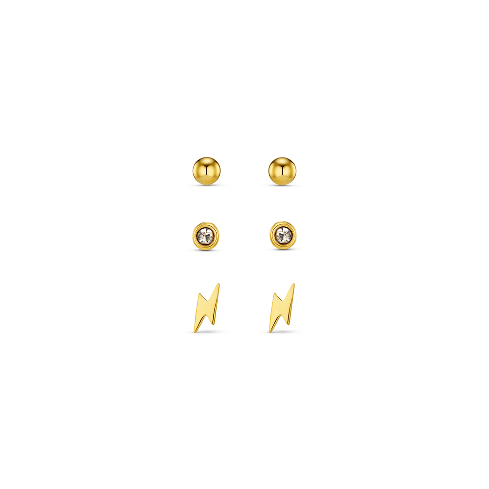 orelia Crystal Stud & Lightning Ear Party Made With Swarovski® Crystals - Gold