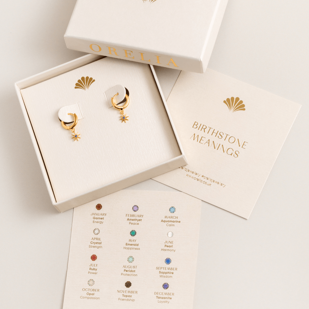 Orelia December Birthstone Tanzanite Huggie Hoop Earrings