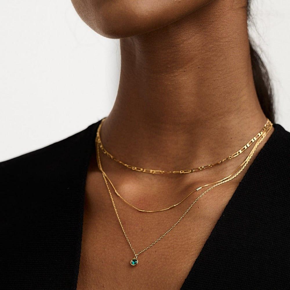 Orelia Emerald 3-Row Necklace Made With Swarovski® Crystals