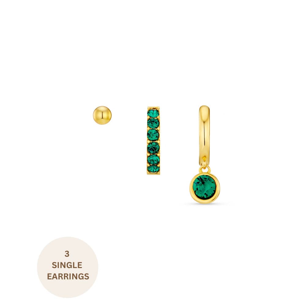 orelia Emerald Ear Party Made With Swarovski® Crystals - Gold