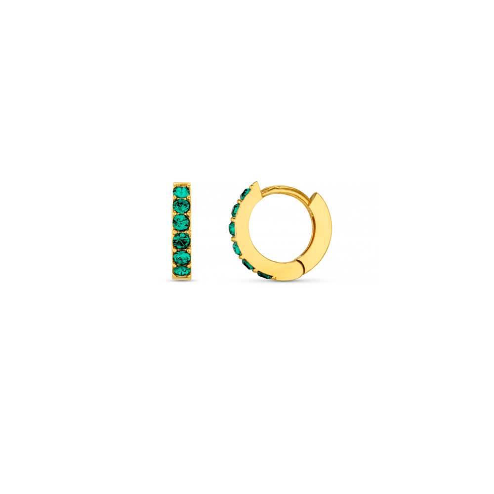 orelia Emerald Huggie Hoop Earrings Made With Swarovski® Crystals - Gold