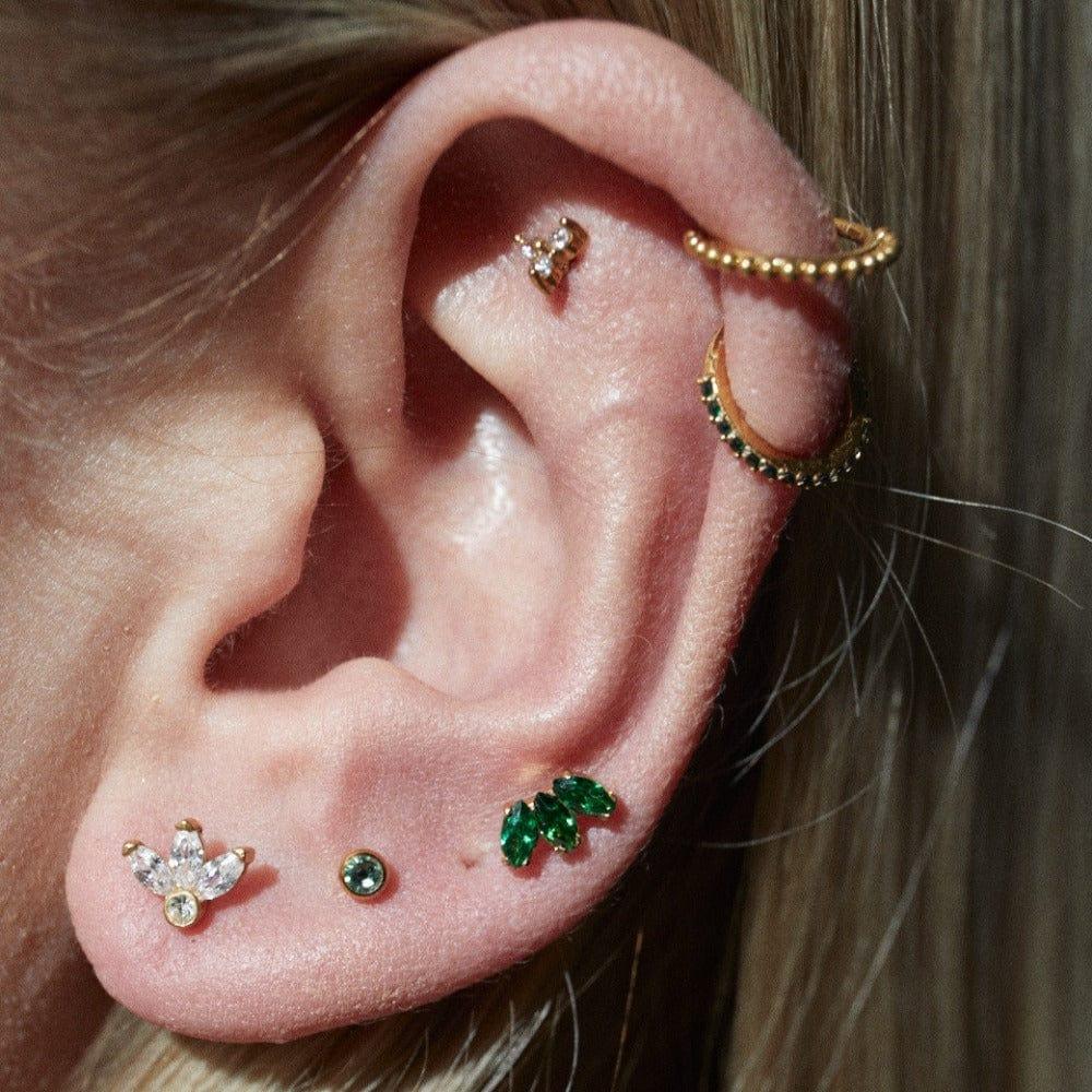 Orelia Emerald Labret Made With Swarovski® Crystal