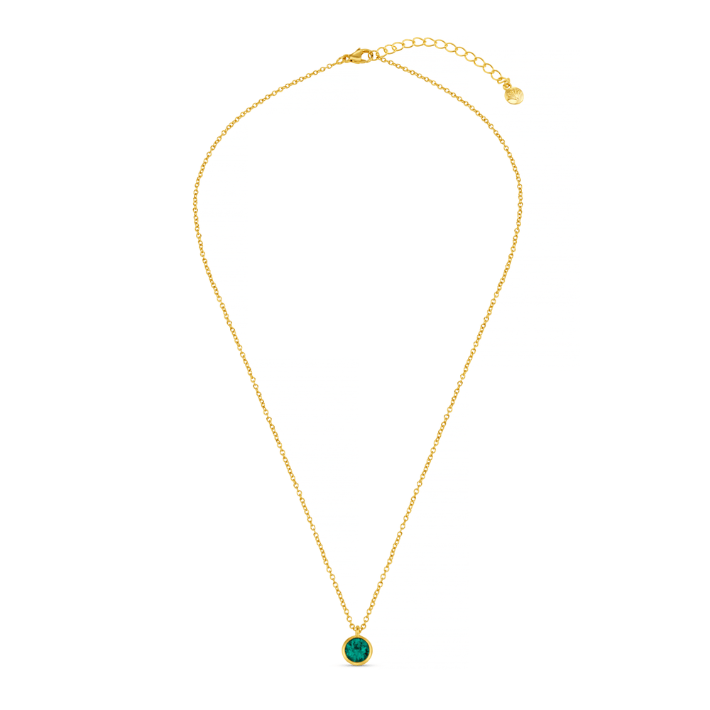Orelia Emerald Necklace Made With Swarovski® Crystals - Gold