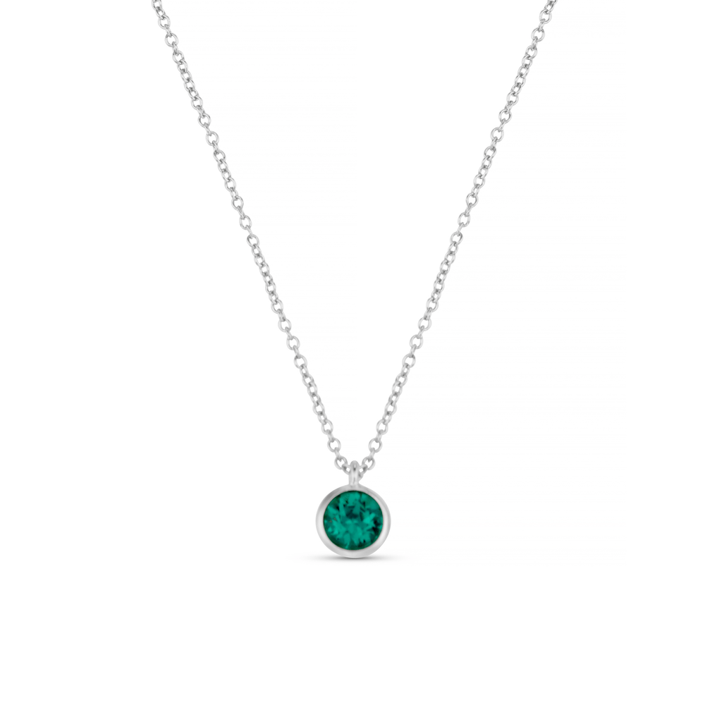 orelia Emerald Necklace Made With Swarovski® Crystals - Silver