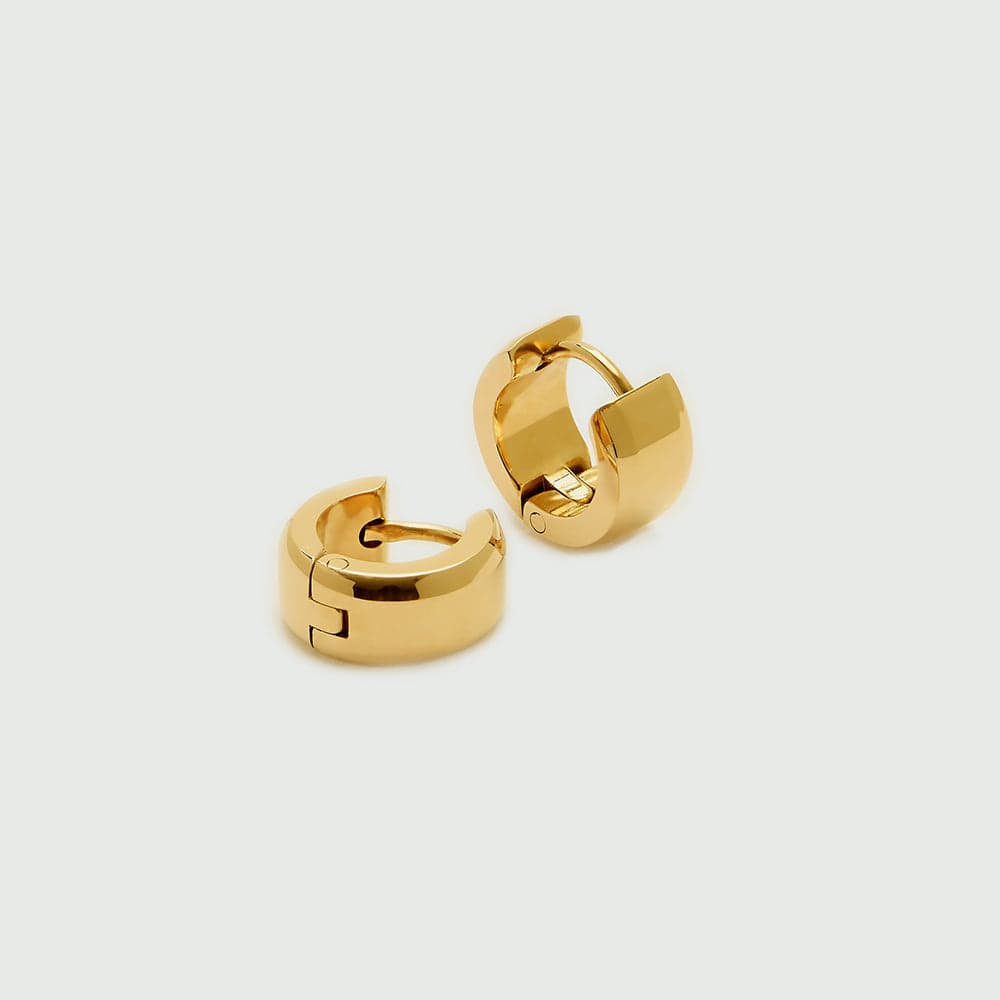 Orelia LUXE Bevelled Edge Huggie Hoop Earrings - Gold