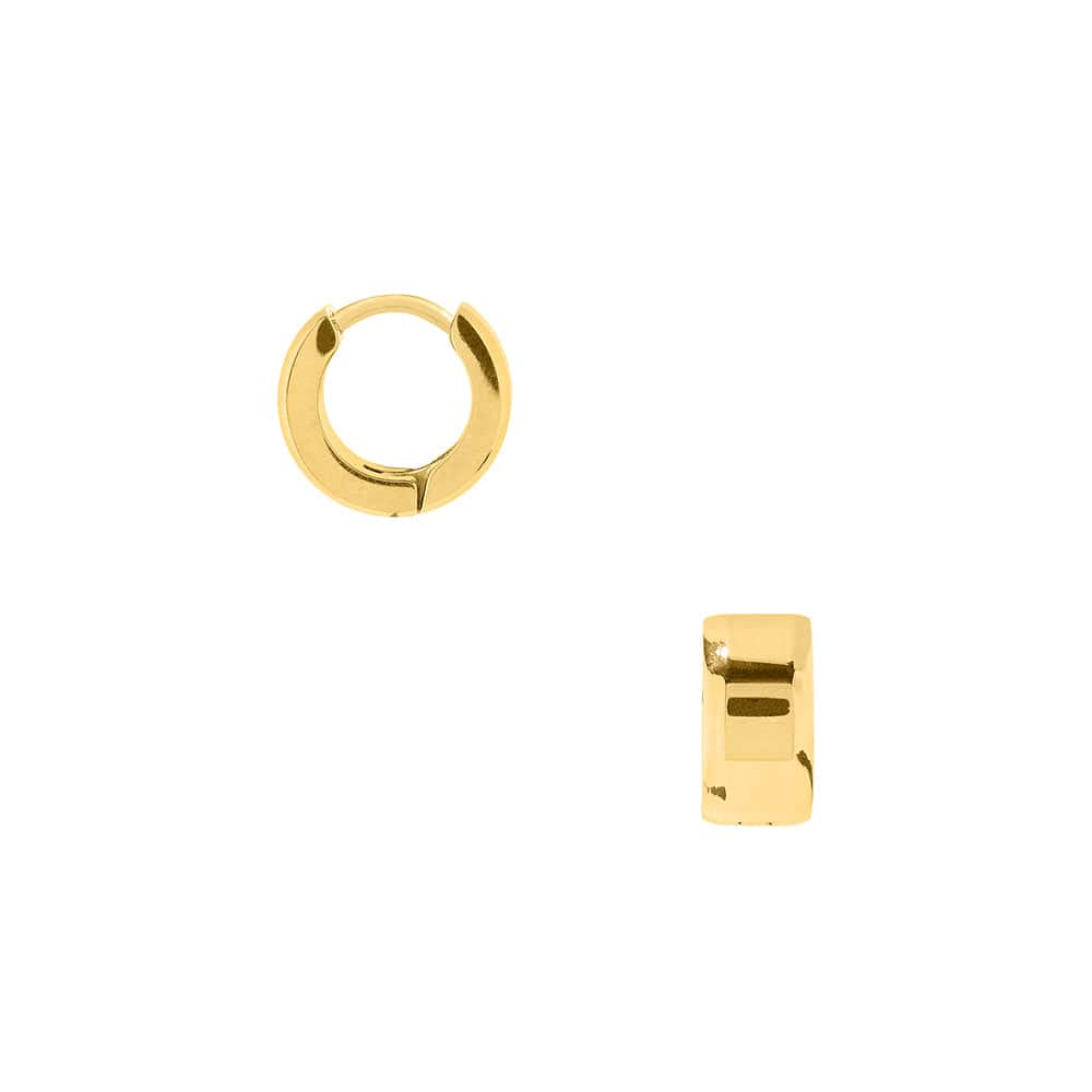 orelia LUXE Bevelled Edge Huggie Hoop Earrings - Gold