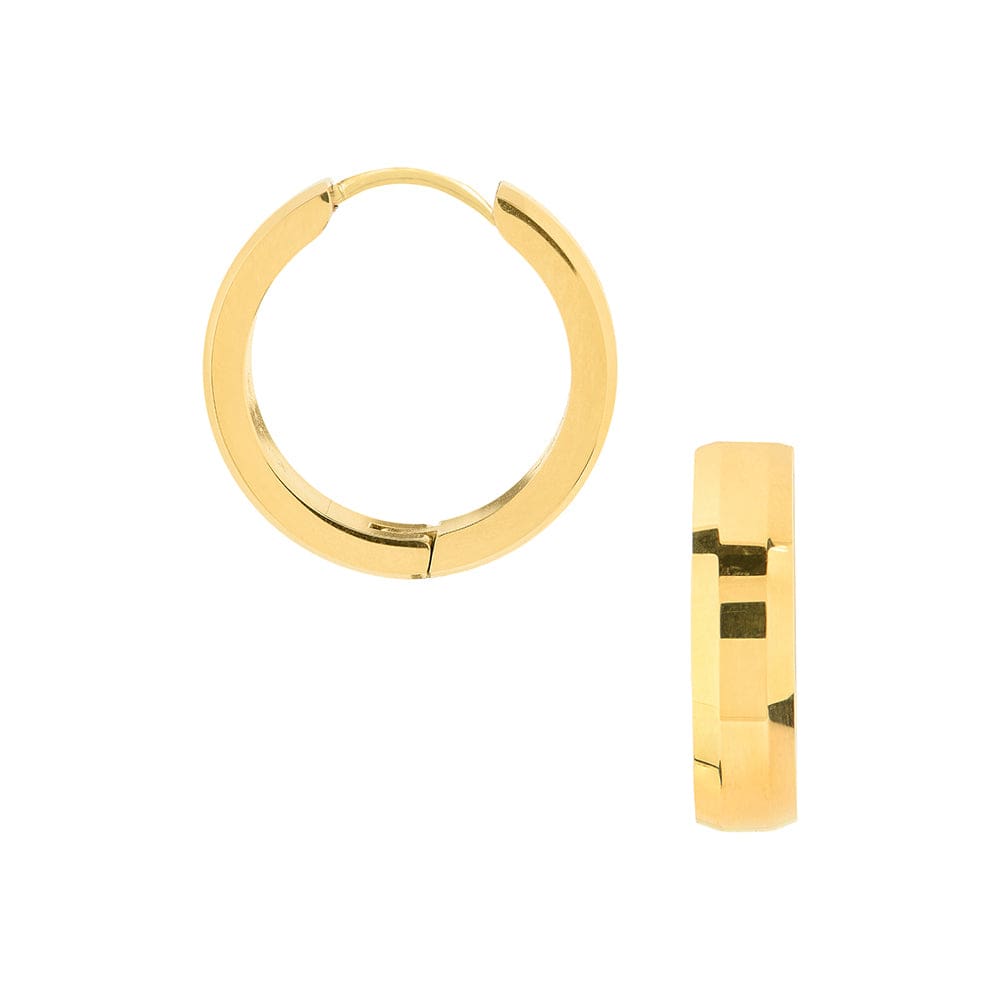 orelia LUXE Bevelled Edge Mid-Sized Hoop Earrings - Gold