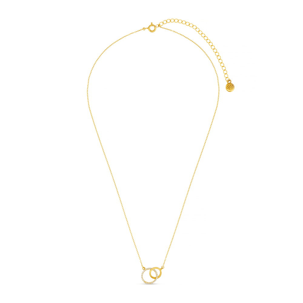 Orelia LUXE Crystal Open Circle & Interlocking Necklace