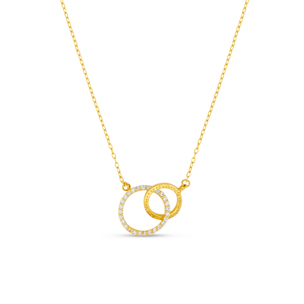 orelia LUXE Crystal Open Circle & Interlocking Necklace