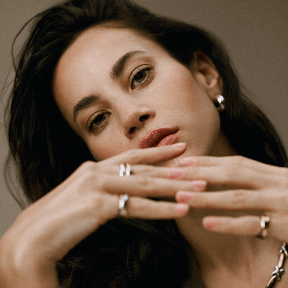 Orelia LUXE Polished Crossover Hoop Earrings - Silver