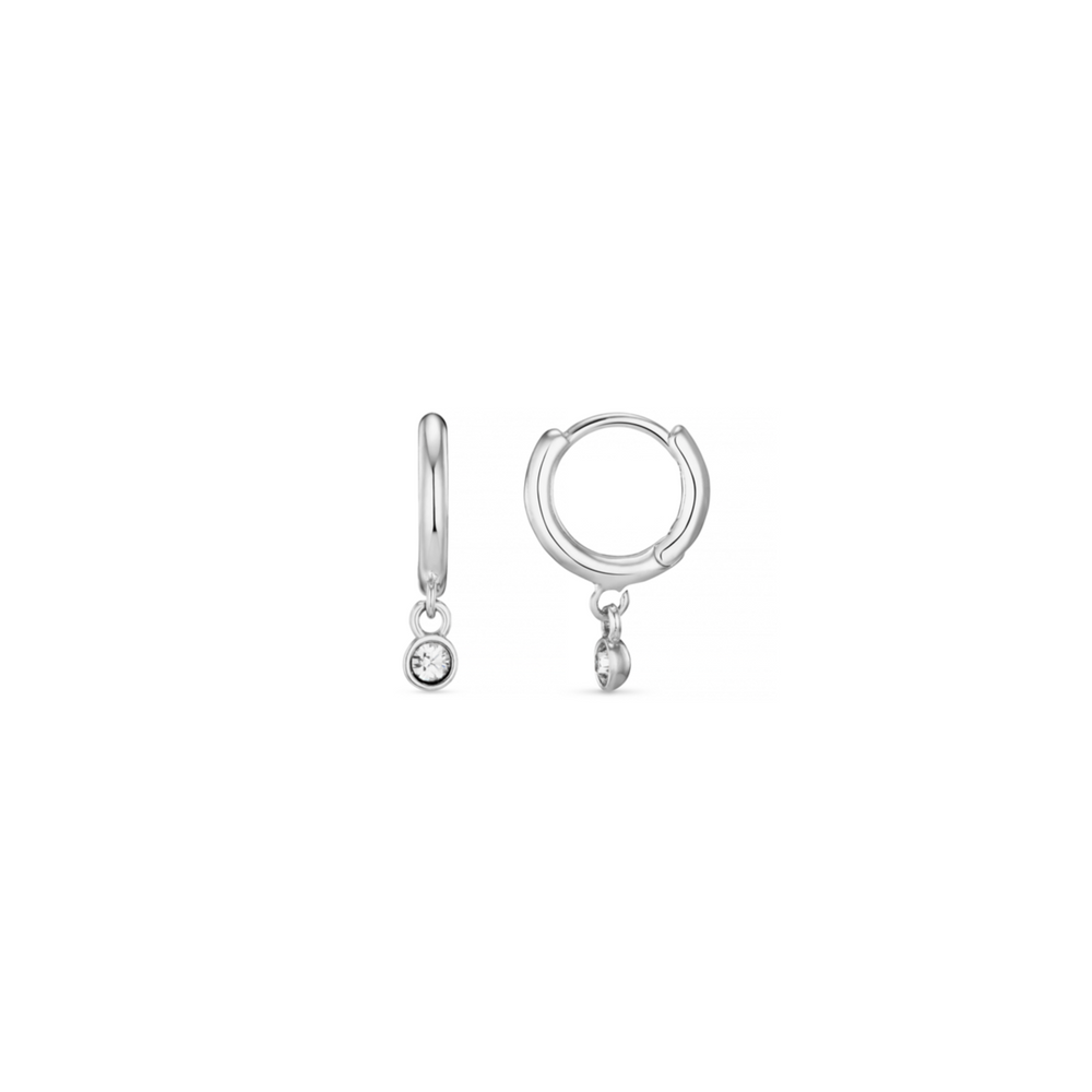 orelia Mini Crystal Drop Micro Hoop Earrings Made With Swarovski® Crystals - Silver