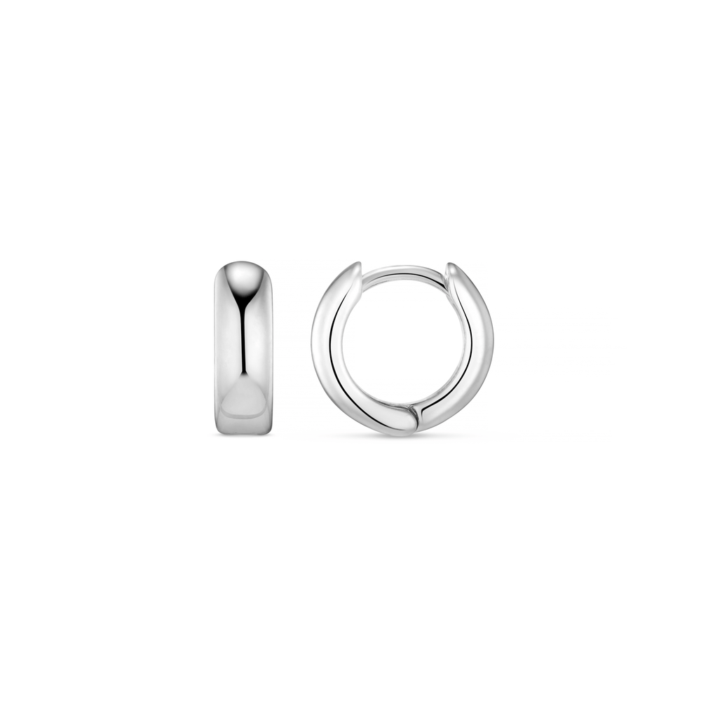orelia Mini Domed Clean Huggie Hoop Earrings - Silver