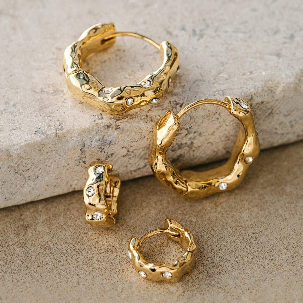 Orelia Molten Huggie Hoop Earrings Made With Swarovski® Crystals