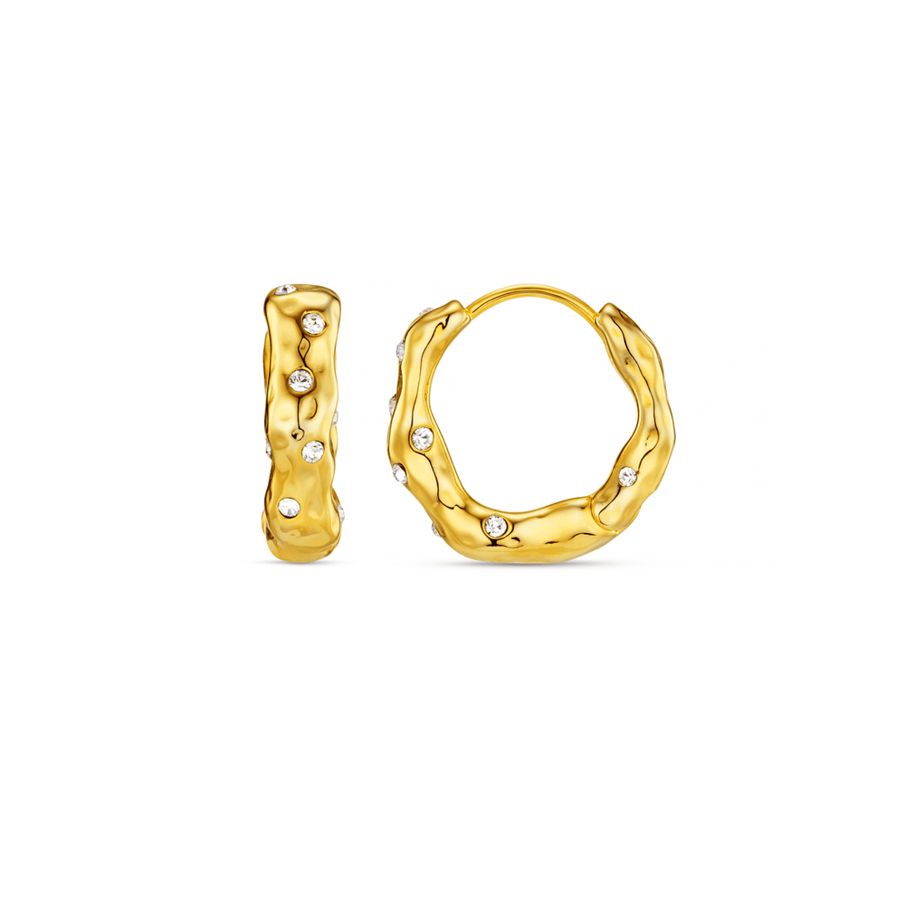 orelia Molten Mid-Sized Hoop Earrings Made With Swarovski® Crystals