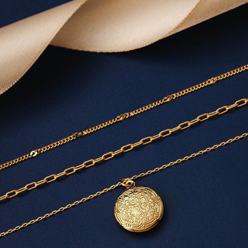 Orelia 3-Row Locket Necklace
