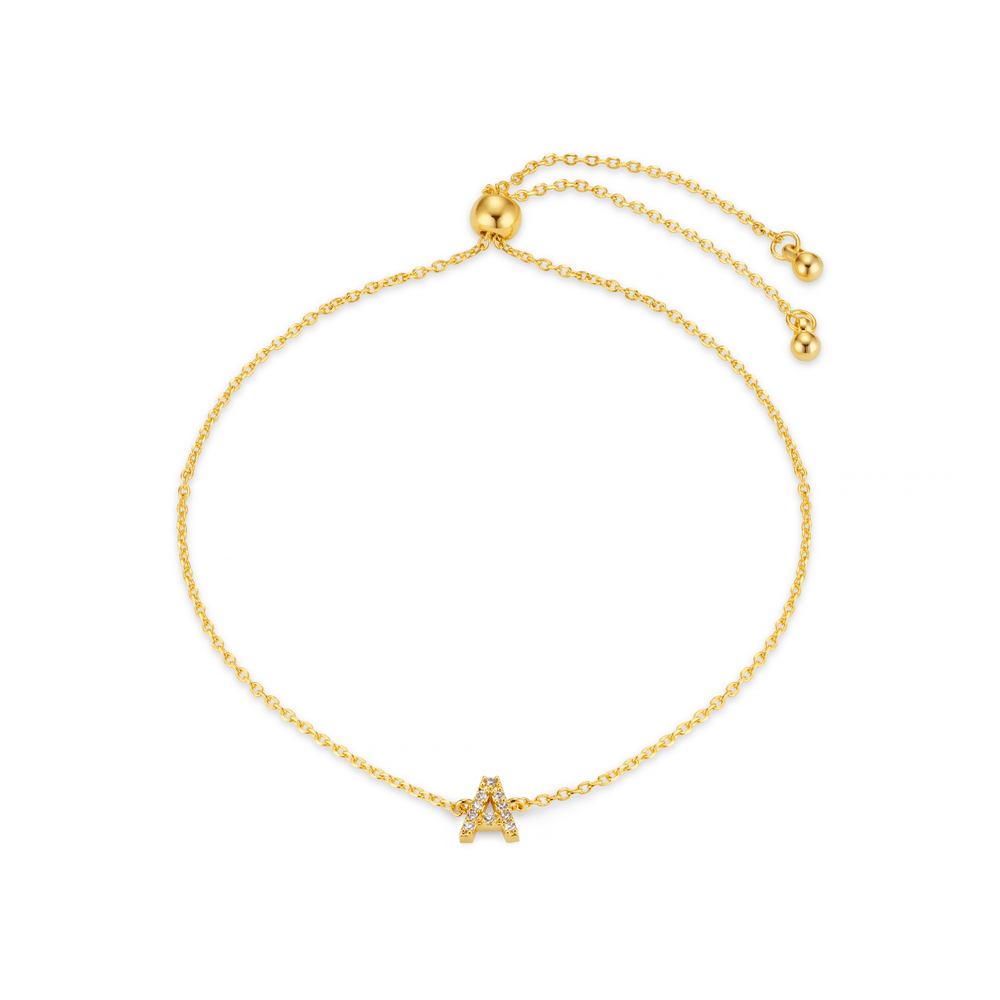 orelia A Pave Initial Slider Bracelet