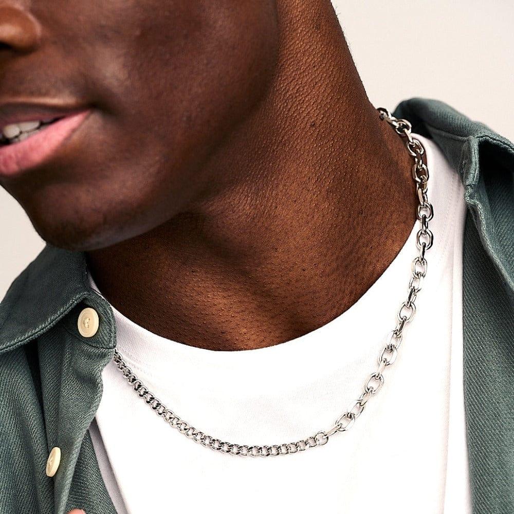 Orelia Asymmetric Chunky Chain Necklace