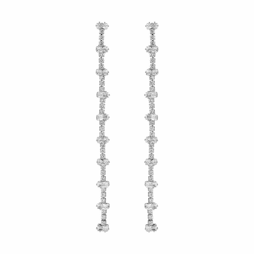 orelia Baguette & Cupchain Long Drop Earrings