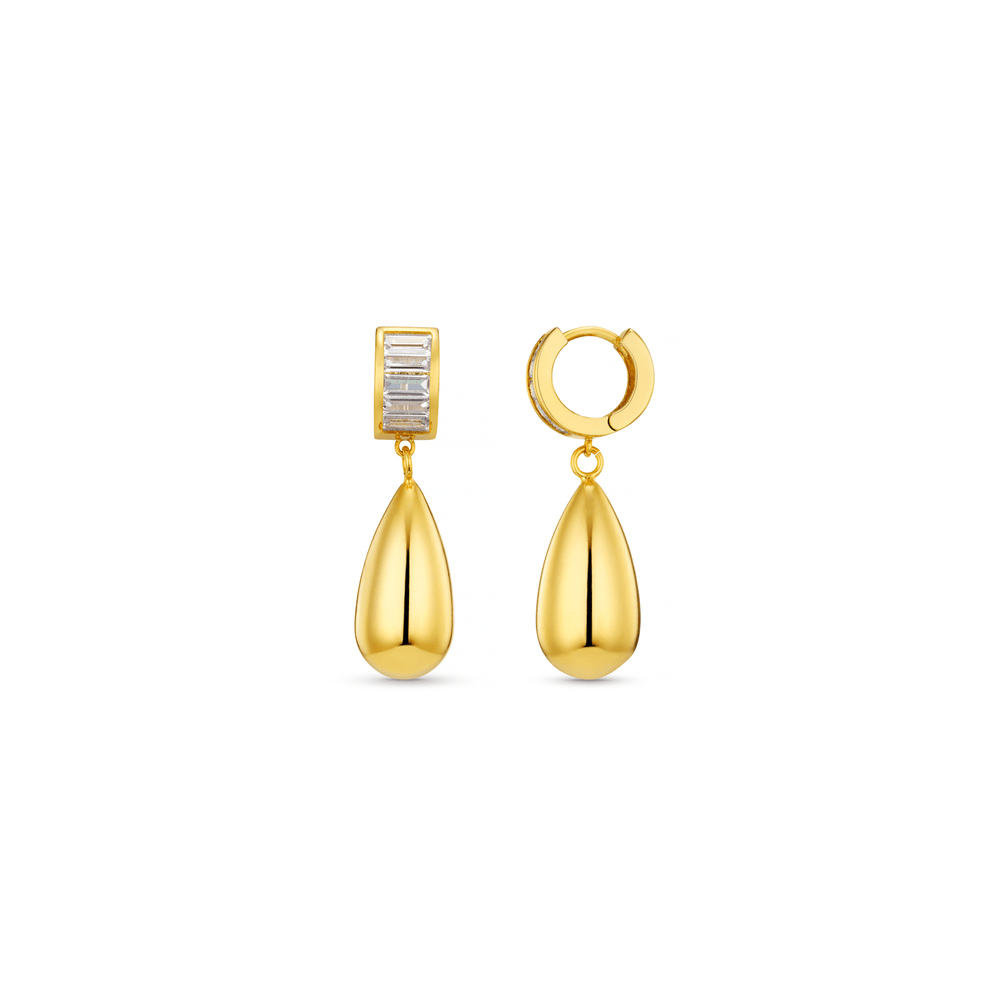 orelia Baguette & Metal Teardrop Earring