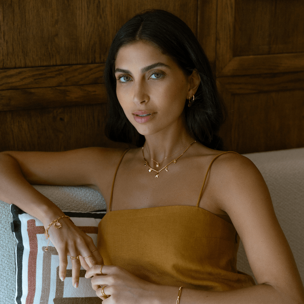 Orelia Bar Link & Molten Charm Necklace