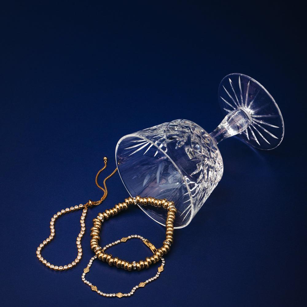 Orelia Bead & Pavé Stretch Bracelet