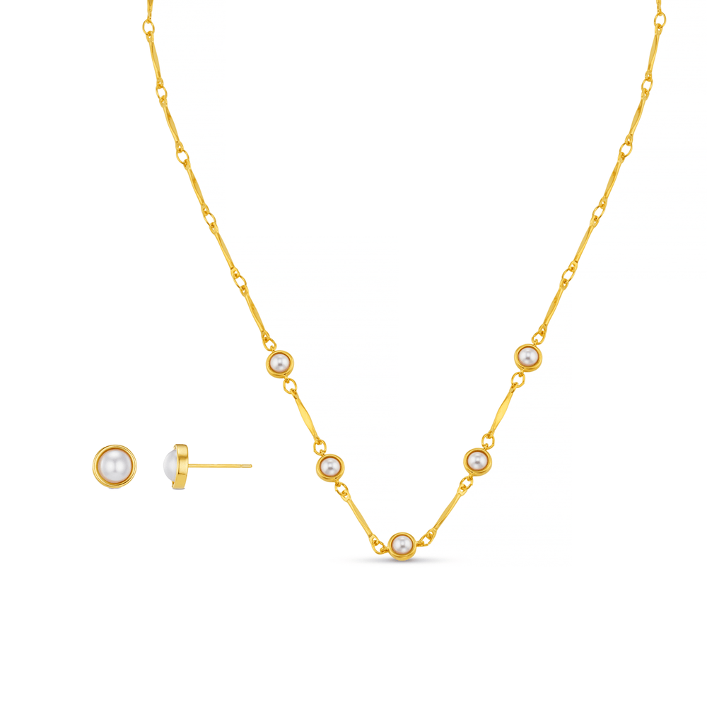 orelia Bezeled Pearl Jewellery Set