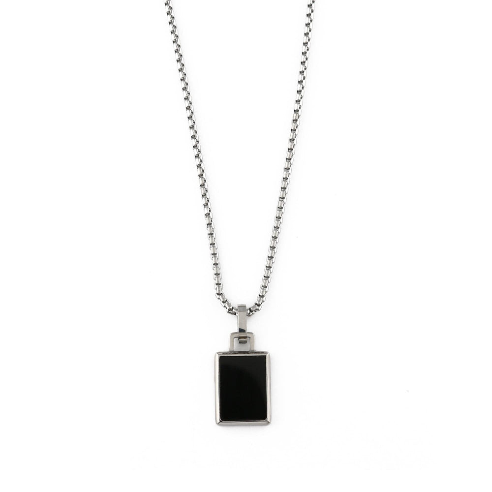 orelia Black Onyx Tag Chain Necklace