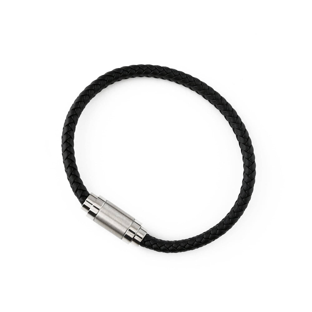 orelia Black Plaited Leather Bracelet