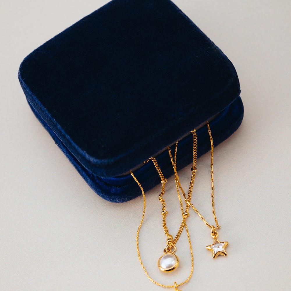 Orelia Celestial Charm & Pearl 3-Row Necklace