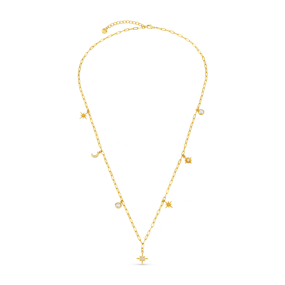 Orelia Celestial Multi Charm Rope Necklace