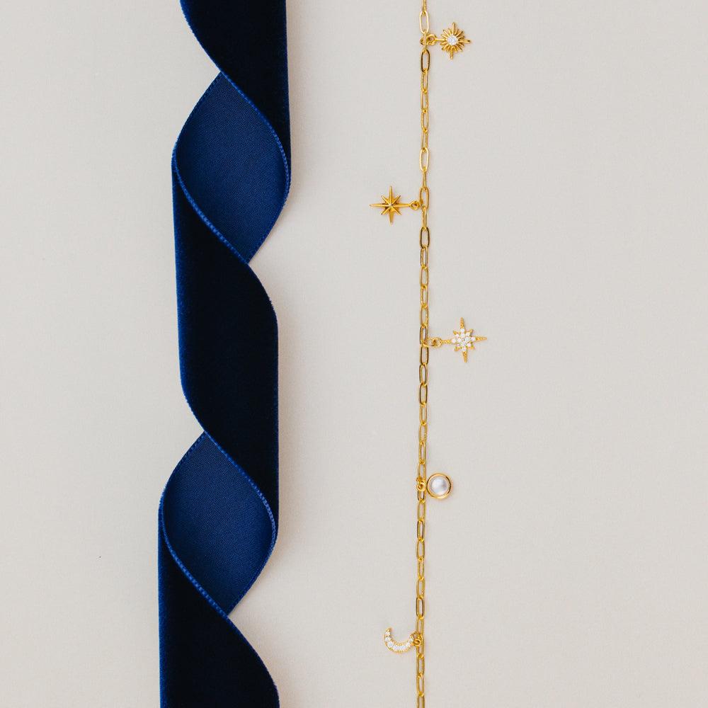 Orelia Celestial Multi Charm Rope Necklace