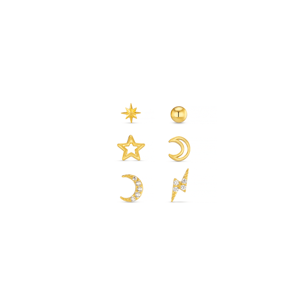 orelia Celestial Stud Pack Ear Party - Gold