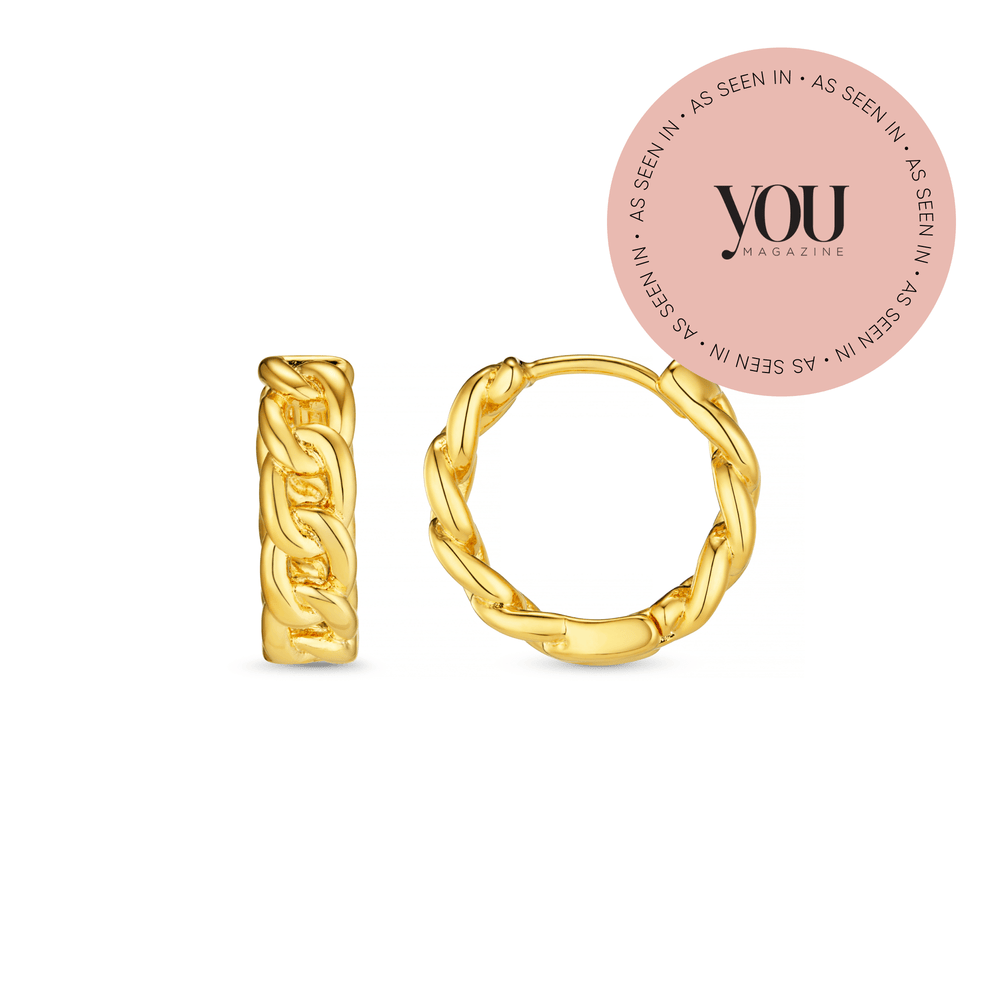 orelia Chain Huggie Hoop Earrings - Gold