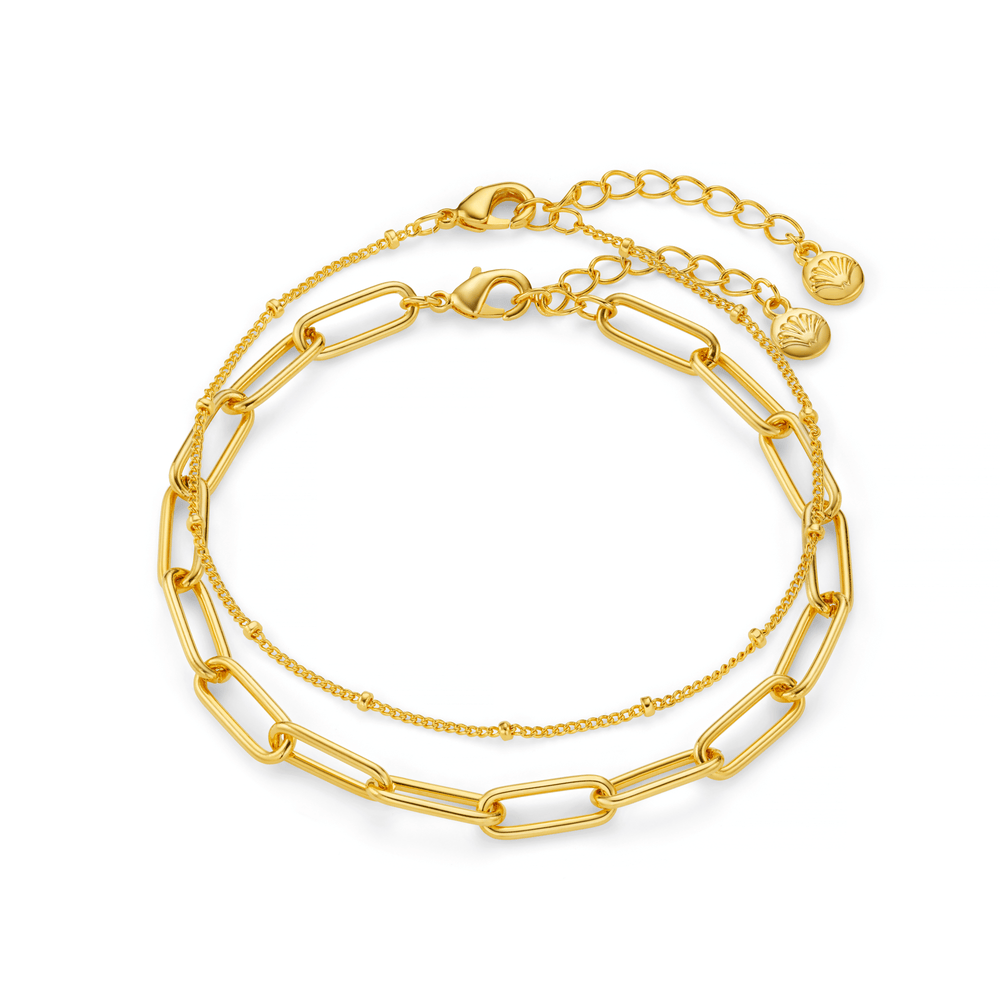 orelia Chain Link & Satellite Bracelet Duo