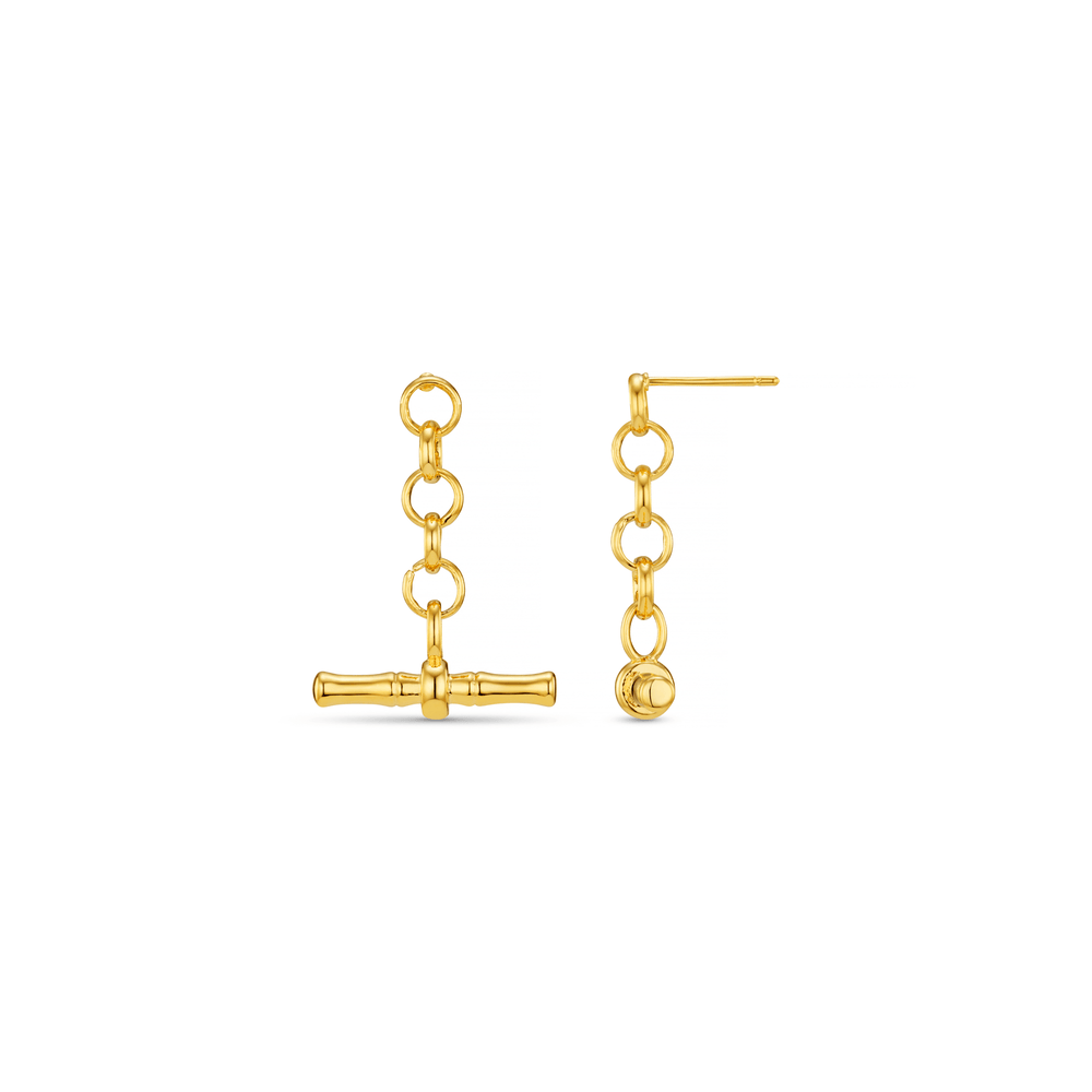 orelia Chain & T-bar Drop Earrings