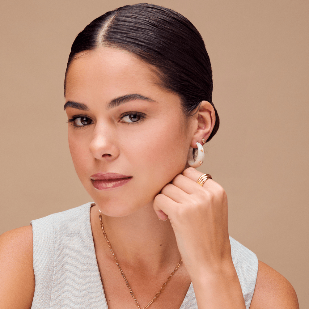 Orelia Charm Embellished Resin Hoop Earrings