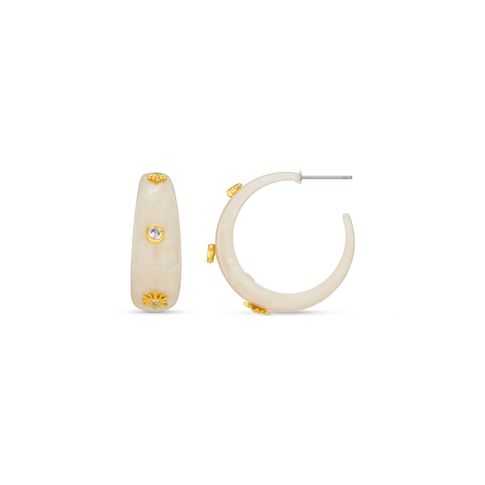 orelia Charm Embellished Resin Hoop Earrings